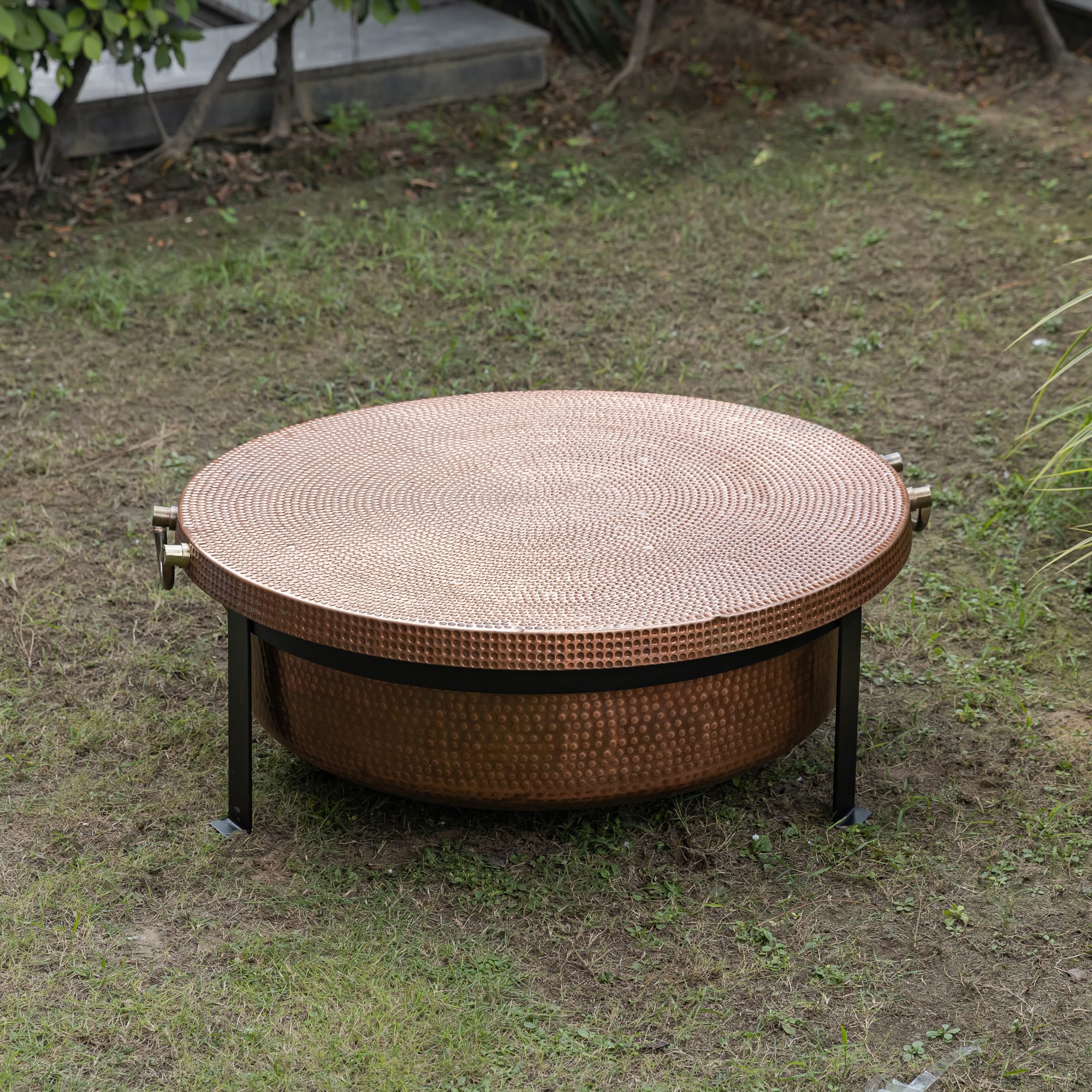29.5 Inch Copper Fuoco Metal Kansa Large Outdoor Firepit 29.5 Inch Copper Fuoco Metal Kansa Large Outdoor Firepit