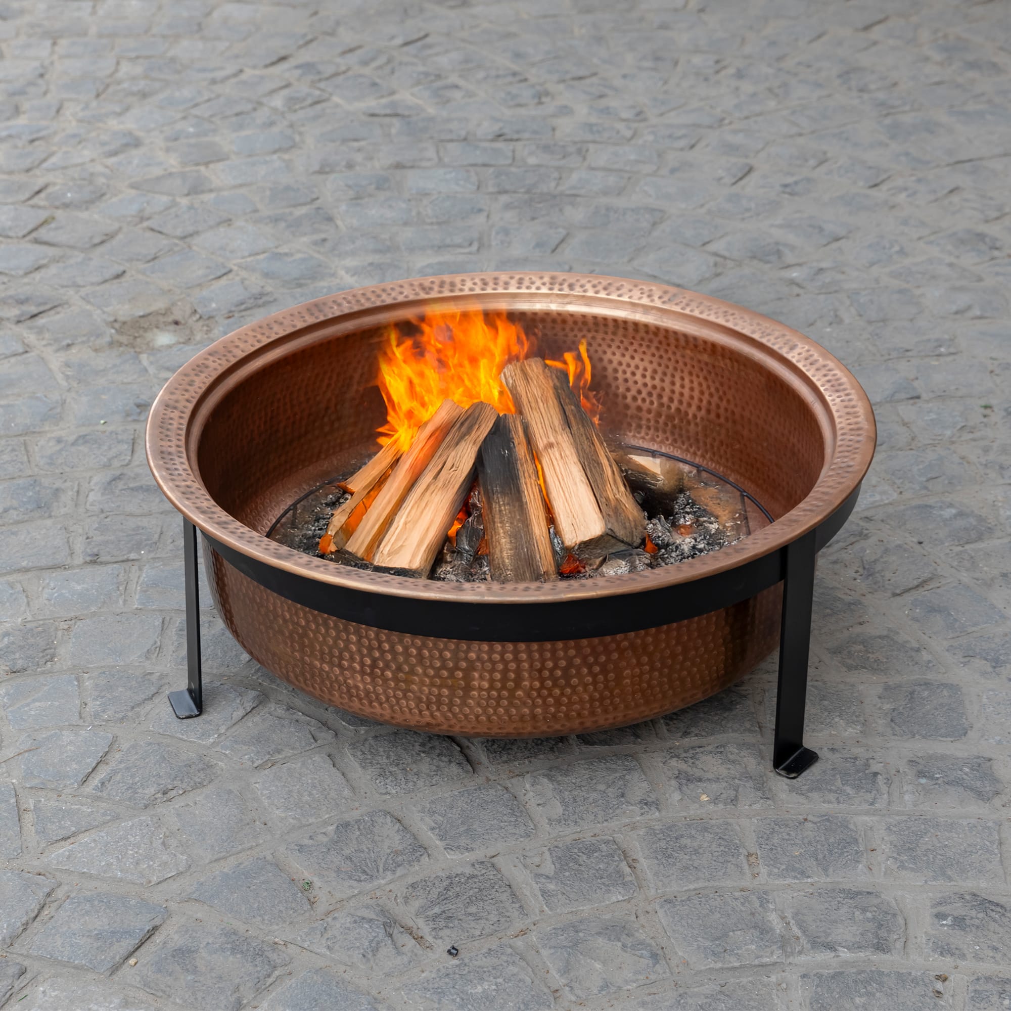 29.5 Inch Copper Fuoco Metal Kansa Large Outdoor Firepit 29.5 Inch Copper Fuoco Metal Kansa Large Outdoor Firepit